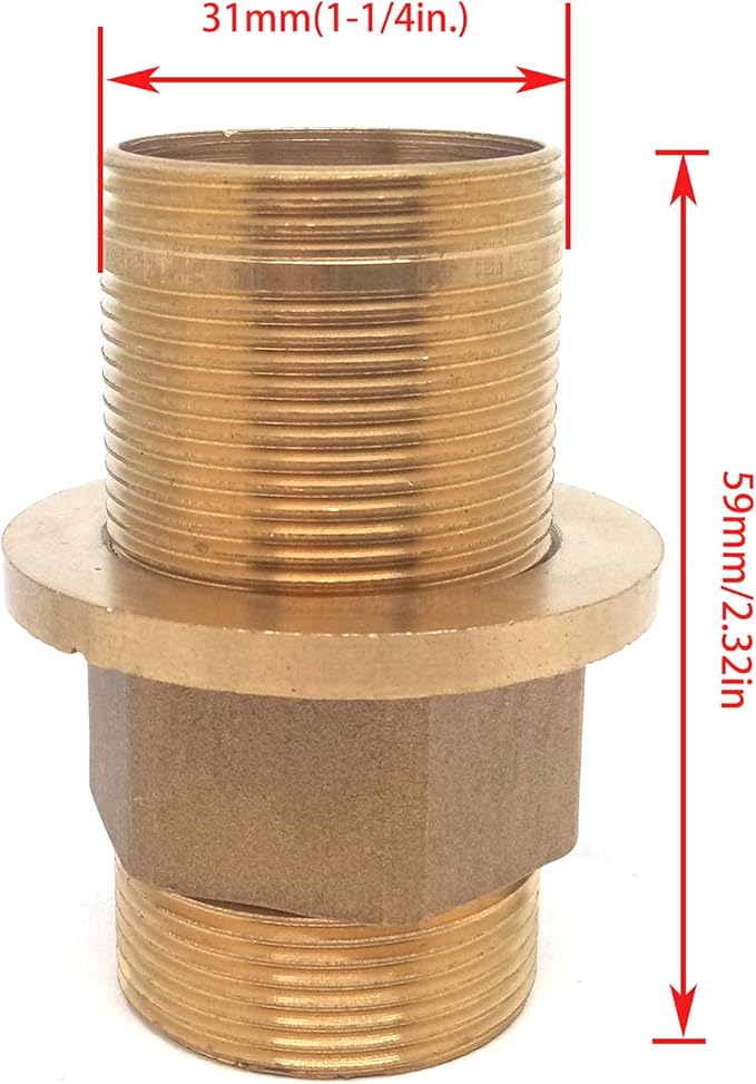 1pcs 2.32Inch Length Shank Nuts Faucet Tap Extension,Faucet Mount Extension Shank Threaded Pipe Mounting(Type:3)