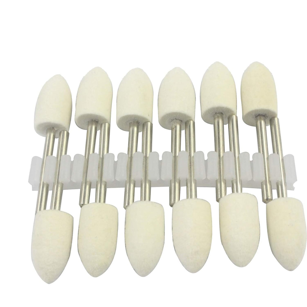 Luo ke 10mm Diameter Bullet Shape Polishing Buffing Wheels Wool Felt Mounted Mandrel Grinding Bits Grinder Head Rotary Tool Accessories Drill Tools Attachment - 1/8 Inch Shank
