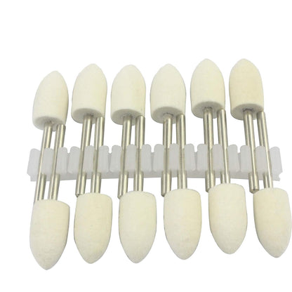 Luo ke 10mm Diameter Bullet Shape Polishing Buffing Wheels Wool Felt Mounted Mandrel Grinding Bits Grinder Head Rotary Tool Accessories Drill Tools Attachment - 1/8 Inch Shank
