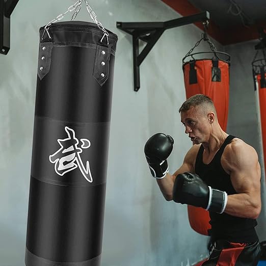 Hanging Punching Bag Set Unfilled, Heavy Boxing Bags Kickboxing Bag for Adults Kids, Youth Boxing Set with Hand Wraps, Punching Bag Hangers, for MMA Muay Thai Karate Taekwondo Training