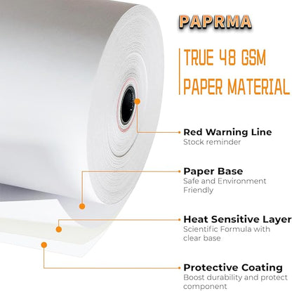 3 1/8'' x 230ft' Thermal Paper Receipt 10 Rolls, Receipt Paper POS Cash Register Paper for Credit Card Machine Square Terminal Printer