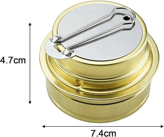 Portable Mini Alcohol Stove Burner Outdoor Brass Camping Cooking Stove Outdoor Camping Backpacking, 4.7x7.4cm 80ML
