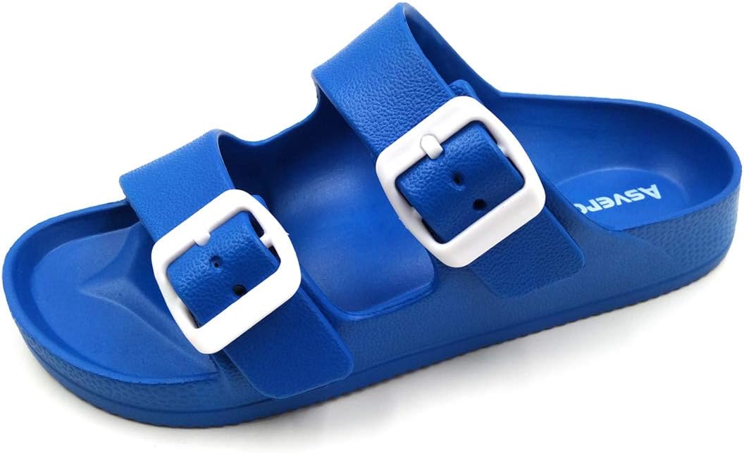 Asverd Kids Double Buckle Adjustable Arch Support Flat Sandals for Boys Girls ASKID068