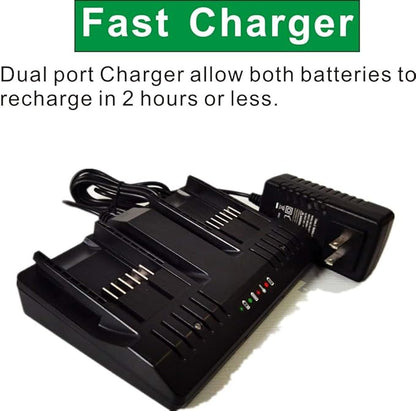 WA3875 Replace Worx 20v Lithium Battery Charger Compatible with Worx 20v Batteries Wa3757 Wa3578 WA3525 Wa3522 WA3544