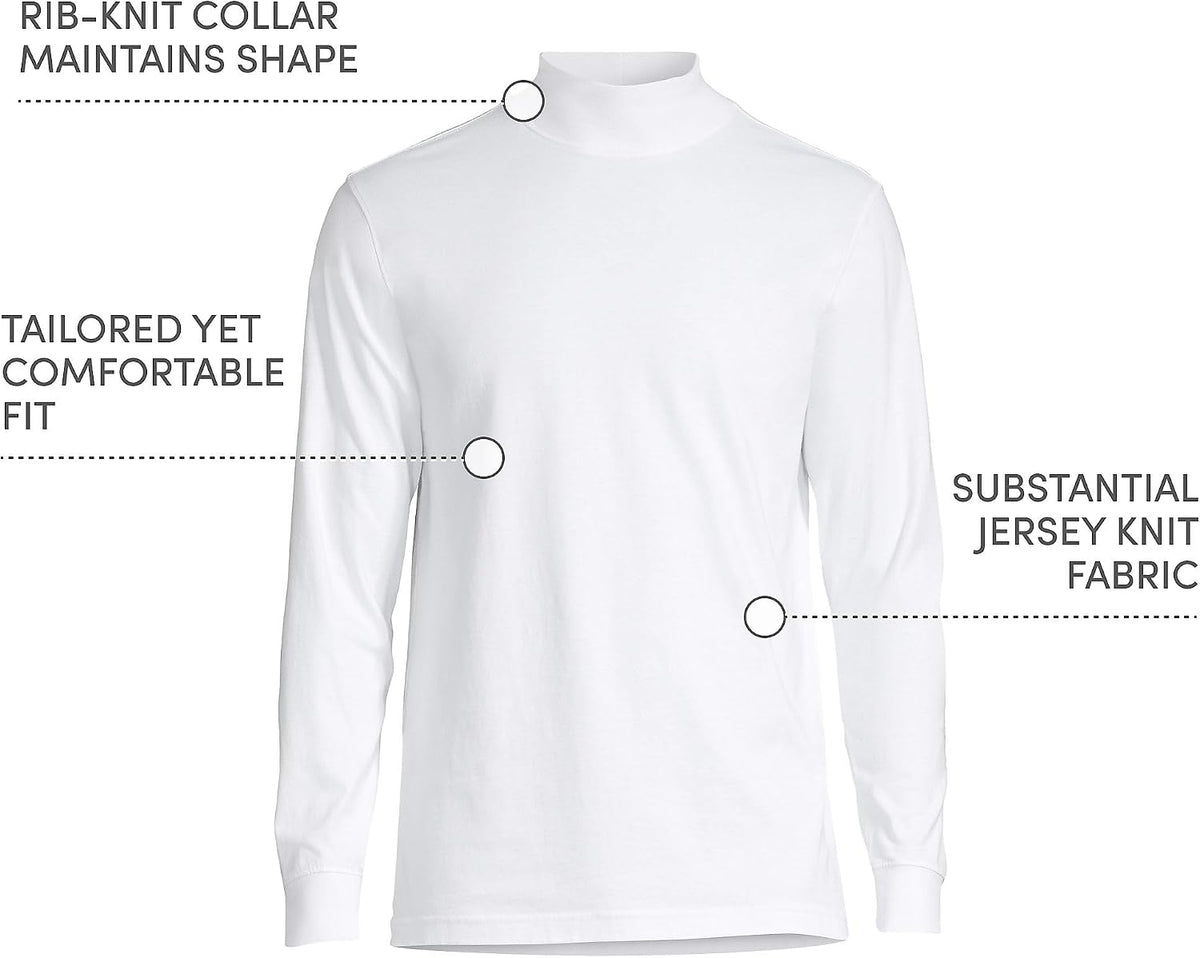 Lands' End Men's Super-T Cotton-Blend Mock Turtleneck Shirt