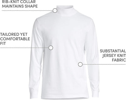 Lands' End Men's Super-T Cotton-Blend Mock Turtleneck Shirt