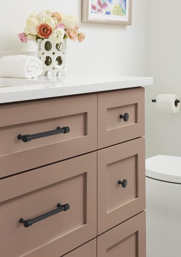Amerock Faircrest 6-516 inch (160mm) Center-to-Center Matte Black Cabinet Pull, BP37465MB