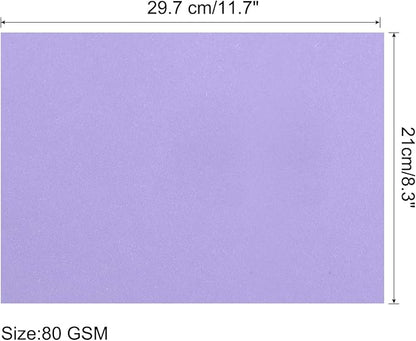 MECCANIXITY 100 Sheets Colored Copy Paper 8 12 Inch Printer Paper 80gsm Light Purple for Office Printing, Document Copying, Invitations, Forms, Art Projects