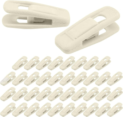 Velvet Hanger Clips, 40 PCS, Beige Non-Slip Flocked Clips, For Pants, Skirts, Suits, Shirts, Socks