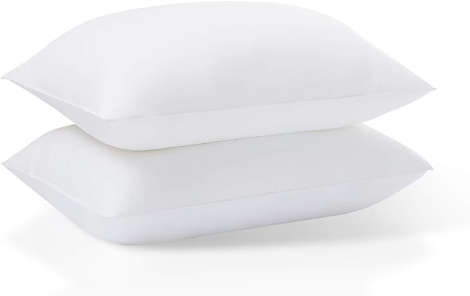 Acanva Basic Bed Pillow Soft Rest Cushion Stuffer for Sleeping, Standard, White 2 Count