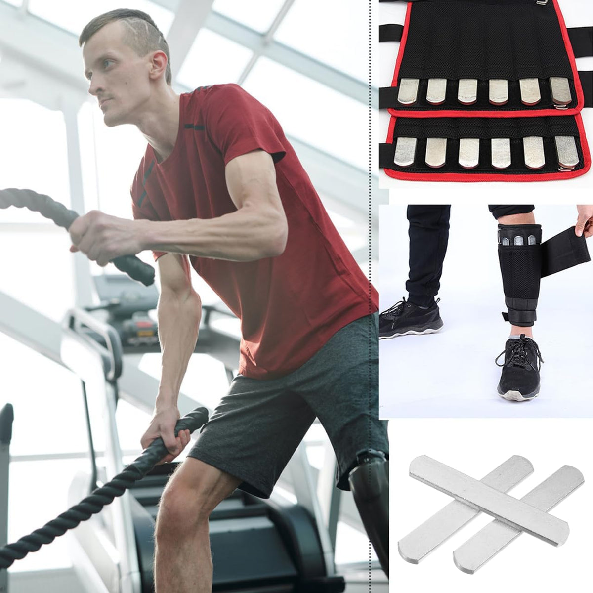 10 Pcs Weighted Steel Plates, 5.89 Inch Stainless Steel Inserts, Fitness Workout Running Vest Ankle Leg Equipment Accessories