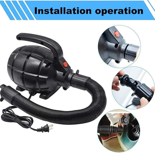 Electric Airpump for Inflatable Tumble Track Gymnastics Mat, Air Roller Barrel, Swimming Ring, Bed, Pool Toy, Inflatables Raft Boat Electric Pump with 4 Nozzles(AC 110-120V(500W))