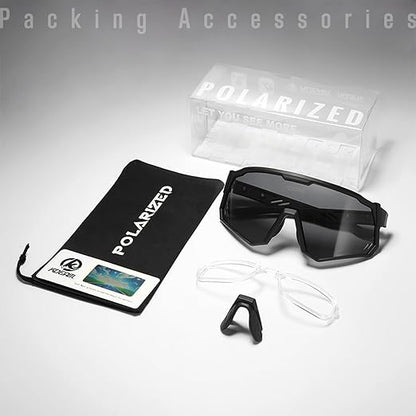 Sports Polarized Sunglasses Men Women,UV400 Cycling Glasses Windproof Goggles for Driving Running Golf Eyewear