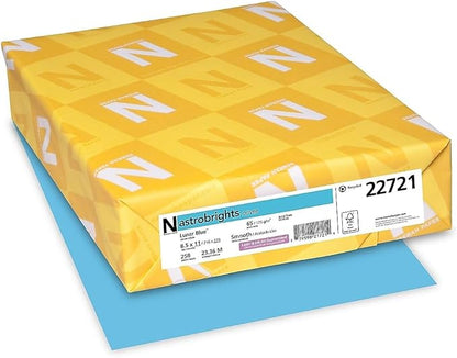 Neenah Paper 22721 Color Cardstock, 65lb, 8 12 x 11, Lunar Blue, 250 Sheets