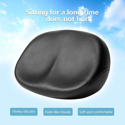 Noseless Wide Bike Seat,Nose Free Bicycle Saddle,Oversized Comfortable E-Bike Saddle Universal Fit Bicycle Seat for Women Men,Comfort Tricycle Saddle Peloton Saddle Stationary Bike Seat