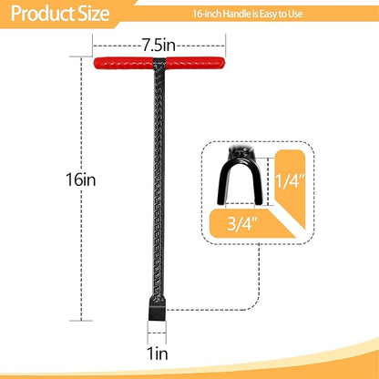 16 Inch Water Meter Key with 4 Way Multi-functional Water Utilities Key Contractor Grade Valve Shutoff Key Tool for Main Water Meter