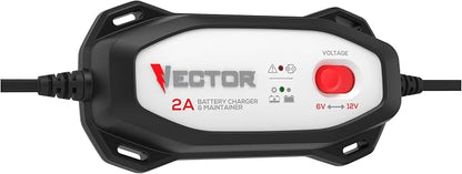 Vector VECBC2 2 Amp Battery Charger/Maintainer with 6V/12V Selector