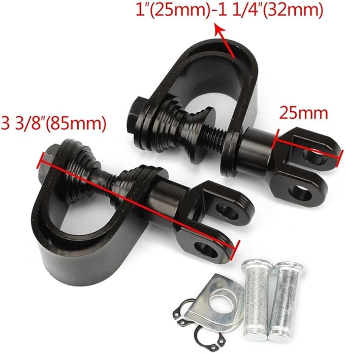 Shift Rod Motorcycle Floor Boards 25MM 32MM Mount Footrests Footpegs Fit For Harley Fit For Honda Fit For Yamahaa Touring Fit For Softail Universal(Black Clamps)