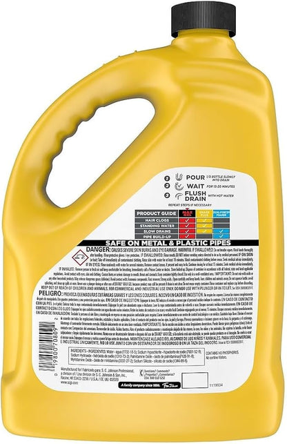 Drano 696642 Max Gel Clog Remover, Bleach Scent, 128 oz Bottle