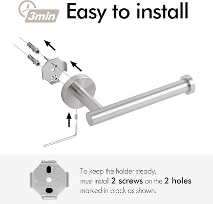 KES Toilet Paper Holder SUS304 Stainless Steel Wall Mount Screw Mounted Brushed, A2175S12-2