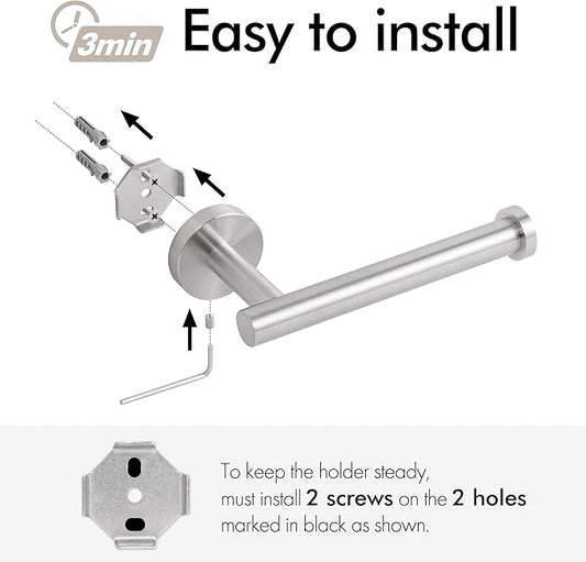 KES Toilet Paper Holder SUS304 Stainless Steel Wall Mount Screw Mounted Brushed, A2175S12-2