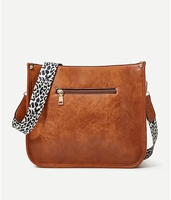 Large Capacity Shoulder Bag for Women, Hobo Bag Crossbody Leopard Strap Purse