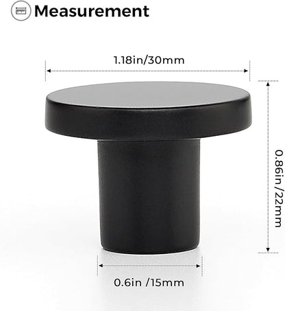 Ravinte 10 Pack Matte Black Cabinet and Drawer Knobs - 1-15 Inch Round Pulls for Kitchen, Dressers and Closets