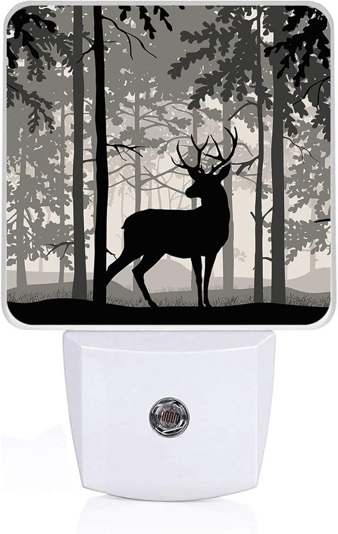 Forest Deer Night Light, Birch Tree Nightlight Plug into Wall,LED LampSuitable for Bedrooms,Kitchens,Toilets,Etc.Auto Sensor Dusk to Dawn,Energy-Saving