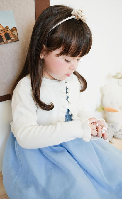 Toddler Girls Cardigan Sweater Bolero Shrug Baby Kids Long Sleeve Cropped Dress Up Button Closure Jacket Tops