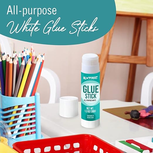 Bulk glue sticks for classrooms, white glue sticks for children, 36 units, 1.3 ounces, washable for all purpose, for children, school and home