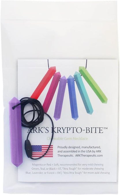 ARK's Krypto-Bite XXT Chewable Gem Necklace Chew Jewelry (Extra Extra Tough, Lavender)