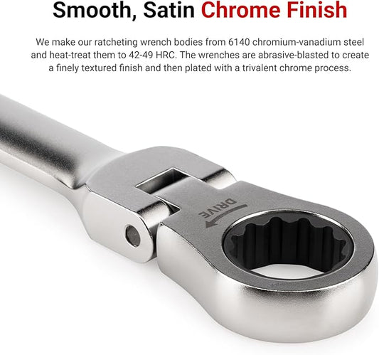 TEKTON 12 mm Flex Head 12-Point Ratcheting Combination Wrench  WRC26412