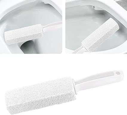 Toilet Cleaner Stone Dead Corner Grout Cleaner Long Handle Bathroom Appliances Toilet Brush for Household Cleaning (White 10cm)