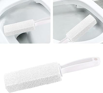 Toilet Cleaner Stone Dead Corner Grout Cleaner Long Handle Bathroom Appliances Toilet Brush for Household Cleaning (White 10cm)