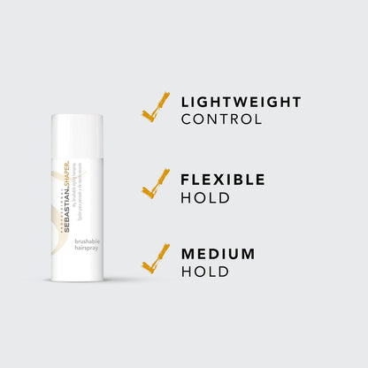 Sebastian Professional Shaper Hairspray, 50 VOC% | Flexible to Medium Hold | Brushable with Control | Packaging May Vary 's Choice