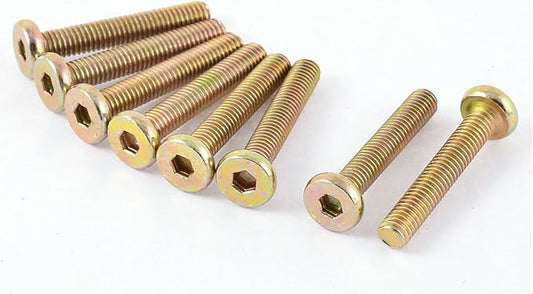 uxcell a16022300ux0880 M6 x 35mm Threaded Hex Socket Head Cap Screw Bolt Bronze Tone 8 Pcs