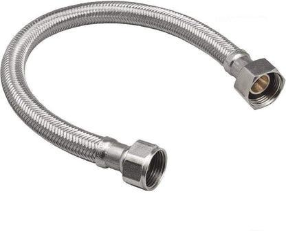 EZ-Fluid 24-Inch Braided Flexible Stainless Steel Water Heater Connector For Female Iron Water Pipes Fitting, 3/4-Inch FIP x 3/4-Inch FIP (1, 24-Inch)