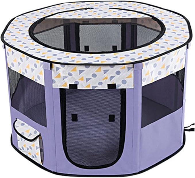 Pet with Door  Roof for Small Dogs Exercise Pen for Cat Delivery Room for Indoor Cats and Other Small