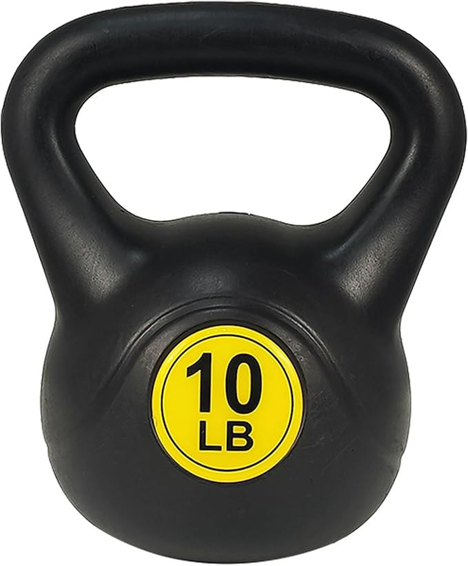 Wide Grip Kettlebell Exercise Fitness Weight Set, 3-Pieces: 10lb, 15lb and 20lb Kettlebells