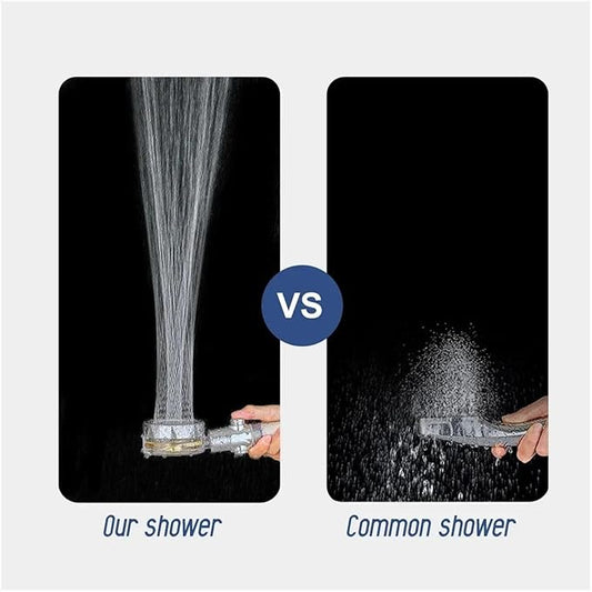Bathroom 360-degree rotating fan, high-pressure shower head, adjustable shower head filter, bathroom accessories, shower head (blue color, 1 filter, size: 1)