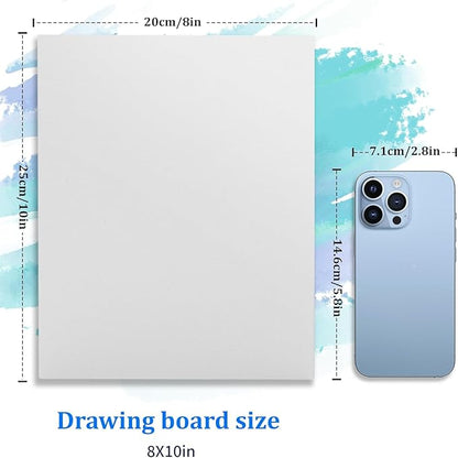 4 Pack 8x10 Inch Canvas Boards for Painting, Blank Canvases for Painting,Triple Primed for Oil  Acrylic Paints, 100 Cotton Canvas Panels, 3mm Thickness