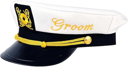 Brosash Bachelor Party Captain's Hat - Groom to Be Nautical Bachelor Hat | Funny Accessory Boats n' Hoes Bridal Shower