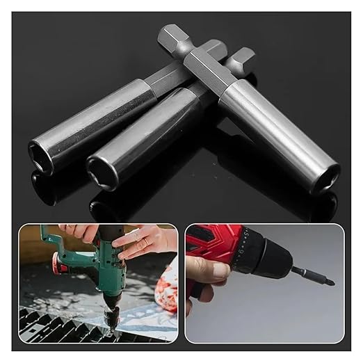 Magnetic Screwdriver Extension Hexagonal Handle Extended Connecting Rod Steel Screwdrivers Bit Holder Woodworking Tools Parts(3PCS)(3pcs)
