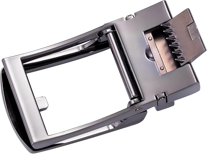Barry.Wang Ratchet Belt Buckle Strap Replacement 1 38Au,Leather Belt Straps for 40MM Slide Click Buckle,Trim to Fit