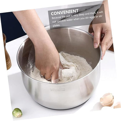 XENITE 1pc Steel Duty Whisking Storage Heavy Scale Supplies Serving Cream Mixing Blender Prep Stainless Deep Pot Grade Tool for Nesting Cooking Deeper Egg Baking Measurement Plates