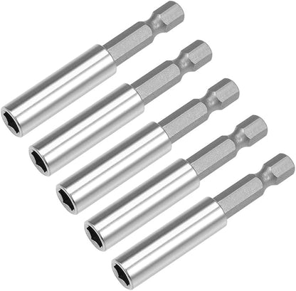 uxcell 5 Pcs 14 Inch Hex Shank by 2.36 Inch Magnetic Bit Holder Extension, Quick Release Screwdriver Drill Bit Power Tool