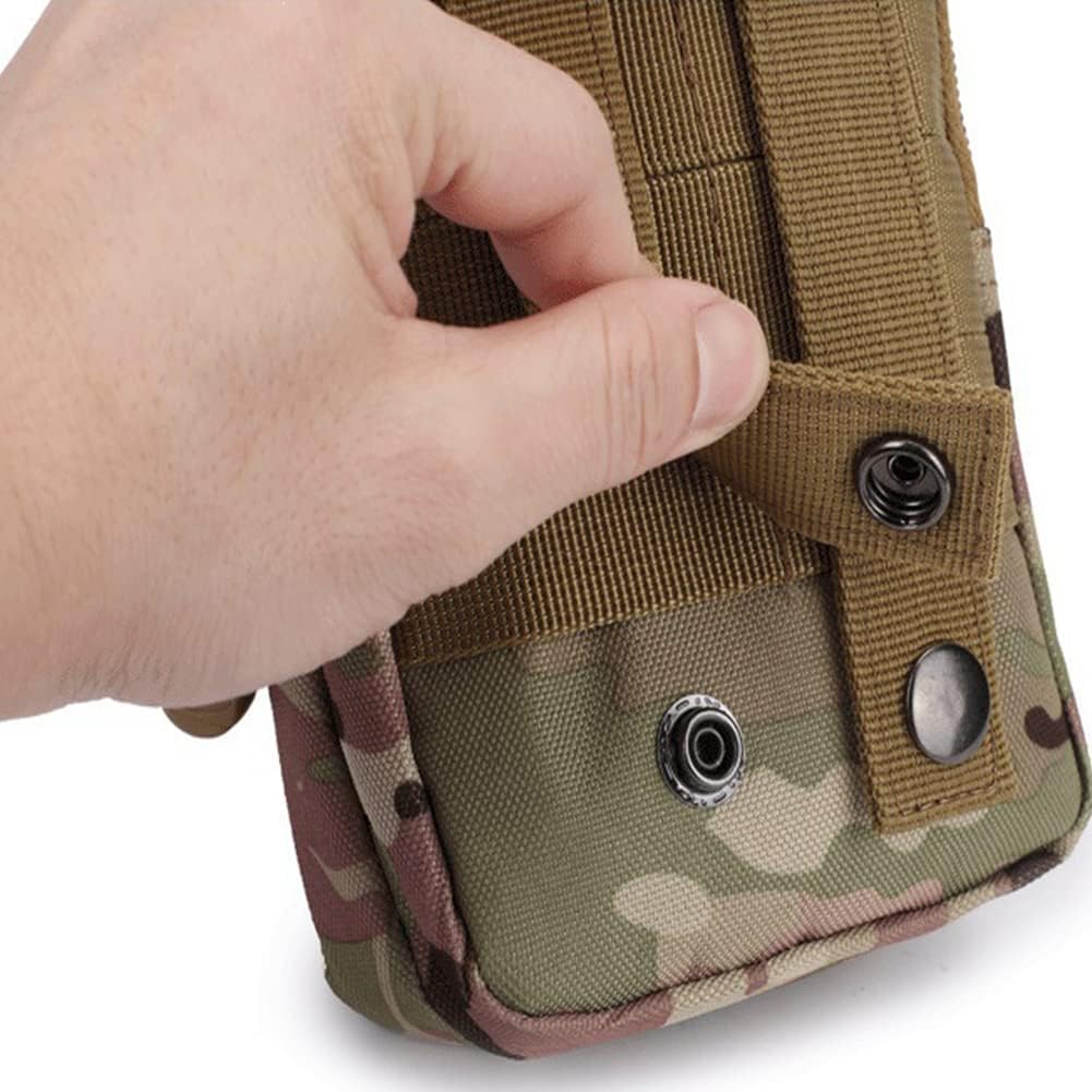 NuCamper Tactical Molle EDC Waist Pouch Compact Bag, Multi-Purpose Utility Tactical Pouch Belt Cell Phone Holder for Workout Hiking Camping Outdoor Tear