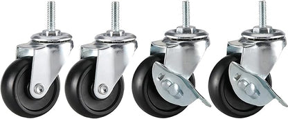 Wire Shelf Caster Wheels - Set of 4 Wire Shelving Shelf Casters for 0.75" Post Shelvings,Wire Shelving Rack Wheels,Shelves Wheels for 34 Inches Post,Metal Shelves Wheels,Wire Rack Casters