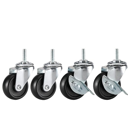 Caster Wheels,Casters,Wire Shelving Wheels Replacement Wire Shelf Casters,Storage Metal Shelf Casters for Shelf to Replace Metal Shelving Leveling Feet -Fit Wire Shelf with 0.75"(19.1mm)Diameter Tube