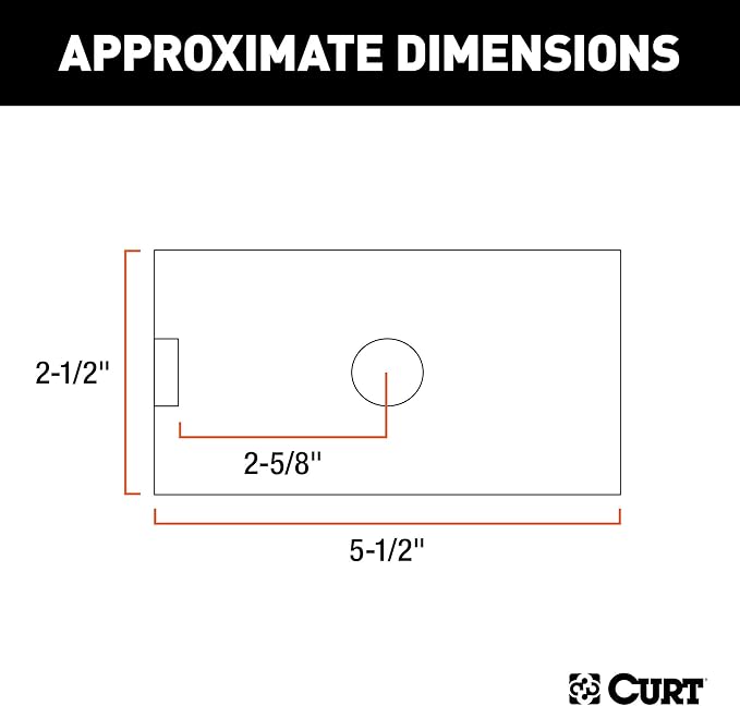 CURT 45405 Trailer Hitch Receiver Adapter Reducer Sleeve, 2-12 to 2-Inch, Carbide Black Powder Coat